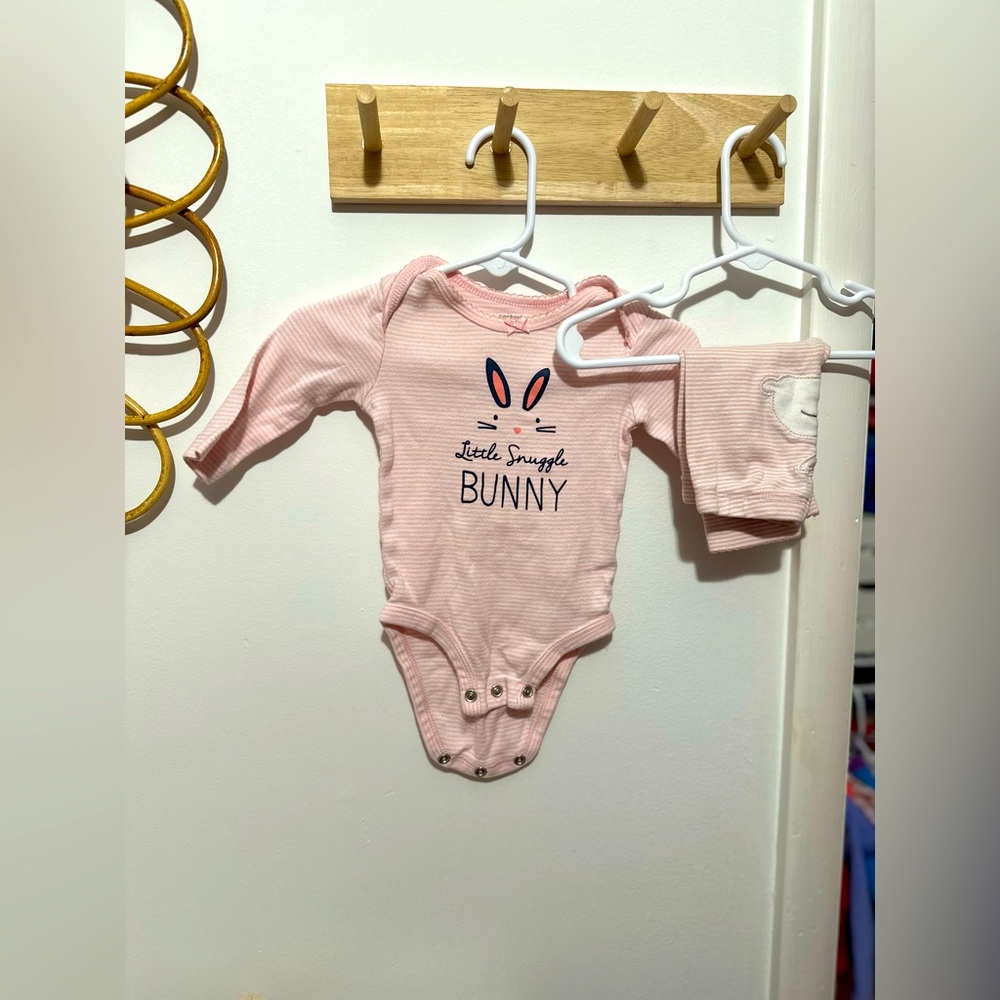 Carter's Pale Pink Bunny Bodysuit Long Sleeve